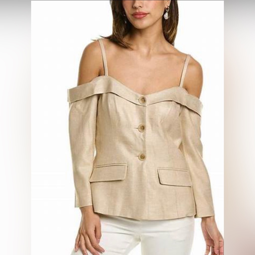 NWT Trina Turk Laine off the shoulder Jacket Top size 6